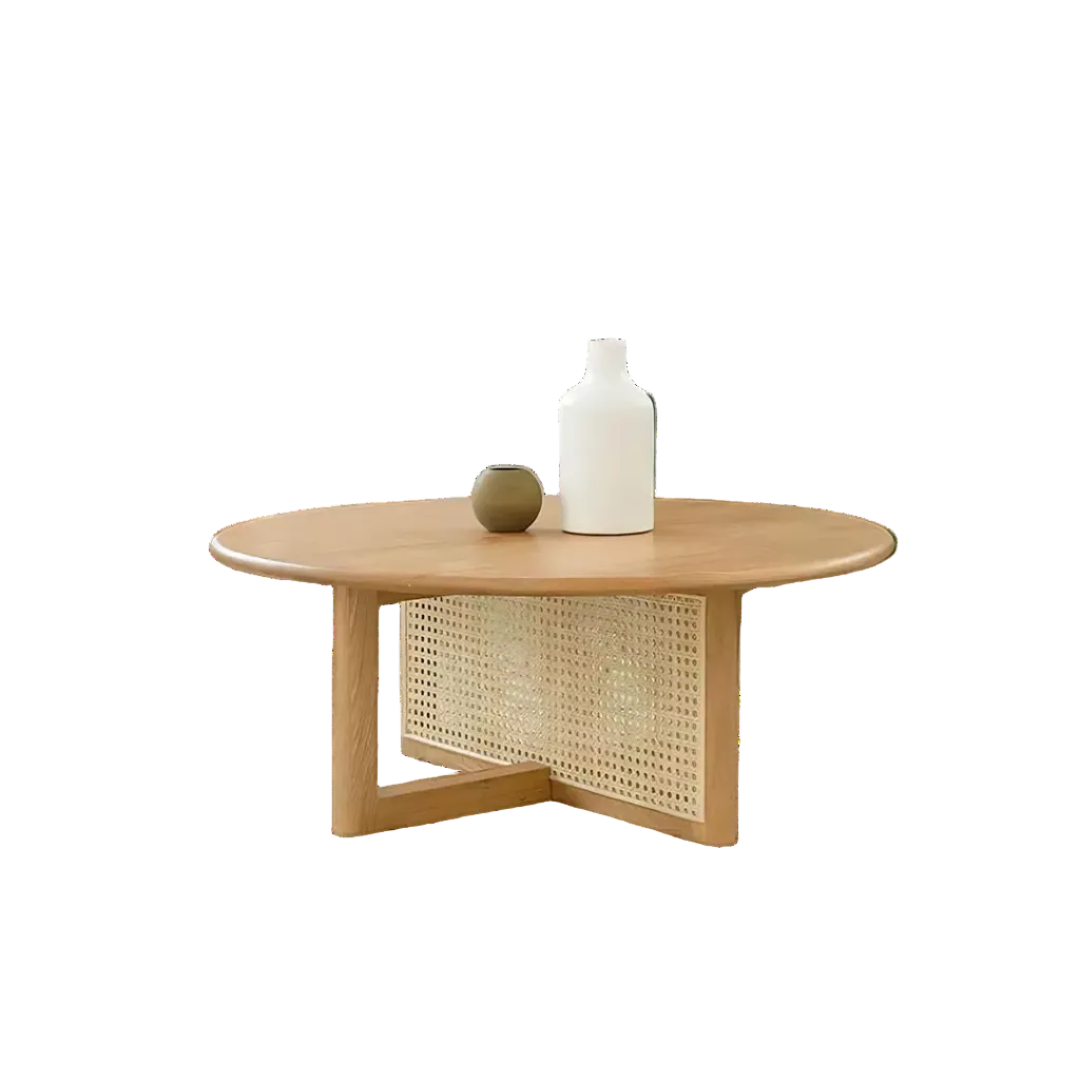 dora rattan coffee table, light oak coffee table in living room