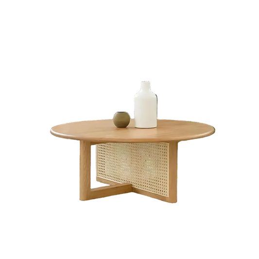 Dora Rattan Coffee Table, Light Oak