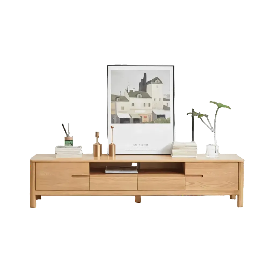 haygashen rattan tv stand, oak tv stand in living room