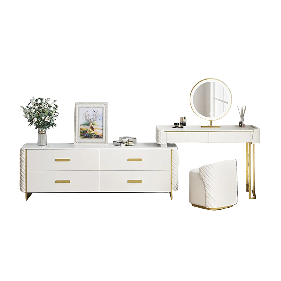 joshua dressing table, white in dining room