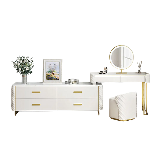 joshua dressing table, white in dining room