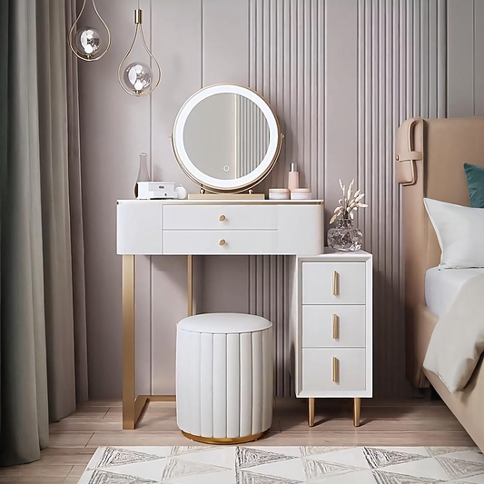 Lakin Dressing Table, White-Weilai Concept-Weilai Concept