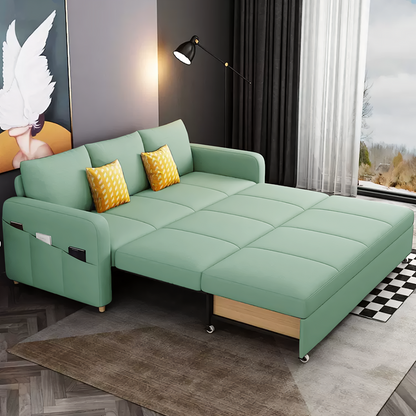Gabriel Two Seater Sofa Bed, Linen-Weilai Concept-Light Green ( Made to order )-120cm (With One Drawer)-Weilai Concept