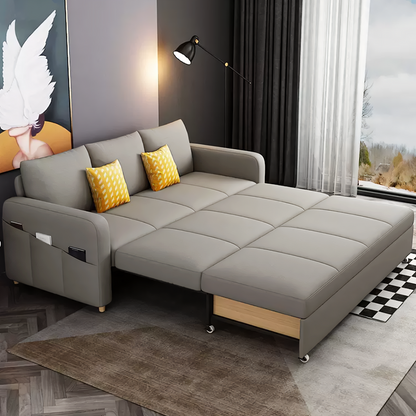 Gabriel Two Seater Sofa Bed, Linen-Weilai Concept-Light Grey-120cm (With One Drawer)-Weilai Concept