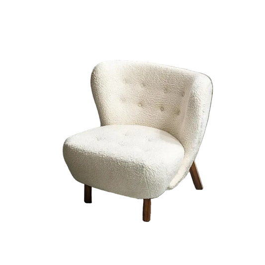 Lilla Petra Lounge Chair, Short Hair, Boucle