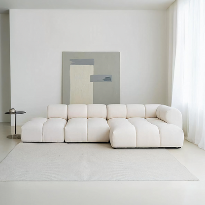 Lysander Velvet Module Three Seater, Four Seater, Five Seater Sofa, Corner Sofa, White-Weilai Concept-Weilai Concept