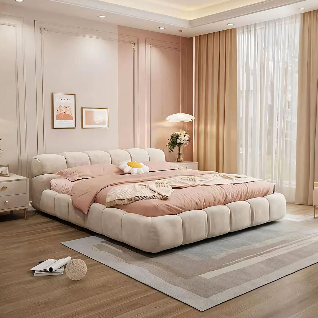 Mamie King Size Bed, More Sizes, Velvet With Storage, Gaslift-Weilai Concept-Weilai Concept