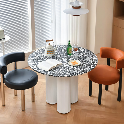 Martinez Small Round Dining Table, Marble-Weilai Concept-Weilai Concept
