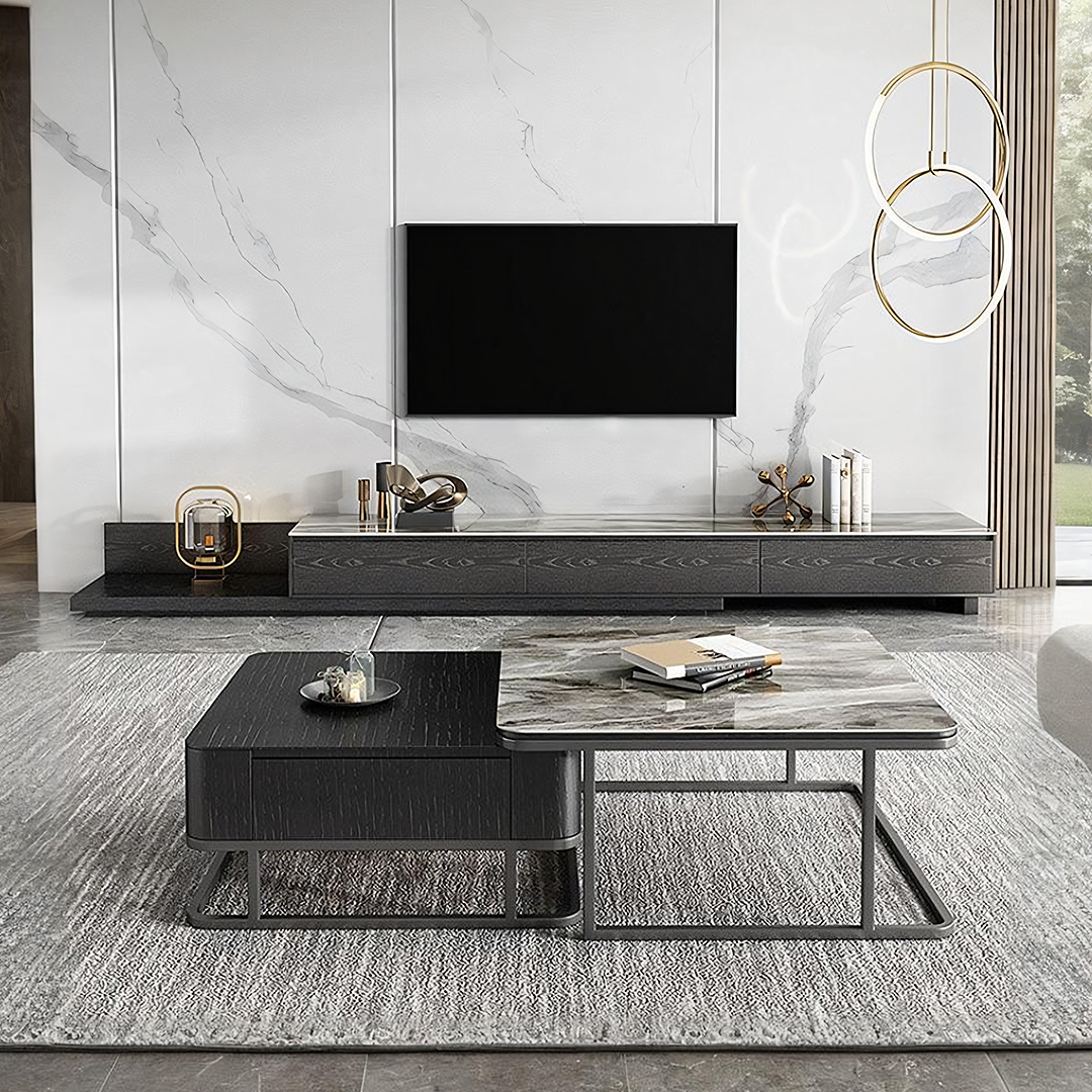 Nathan TV Stand, Sintered Stone-Weilai Concept-Galaxy Grey TV Stand + Coffee Table-Weilai Concept