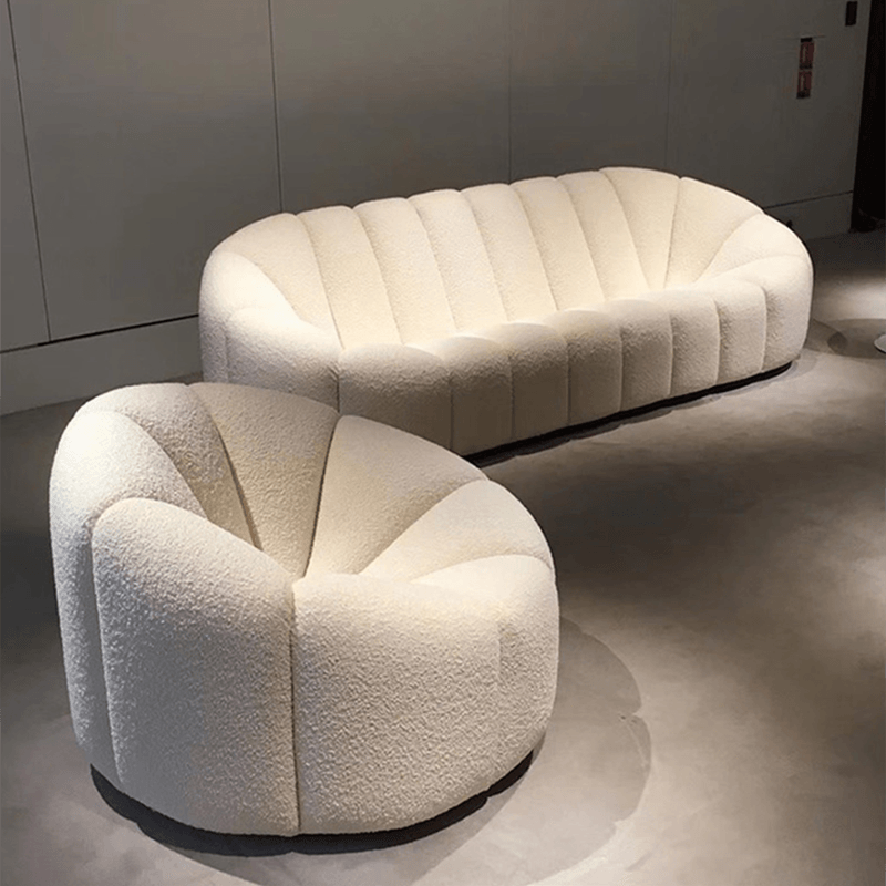 Arsav Pumpkin Three Seater Sofa, Boucle-Sofas-Weilai Concept-Weilai Concept