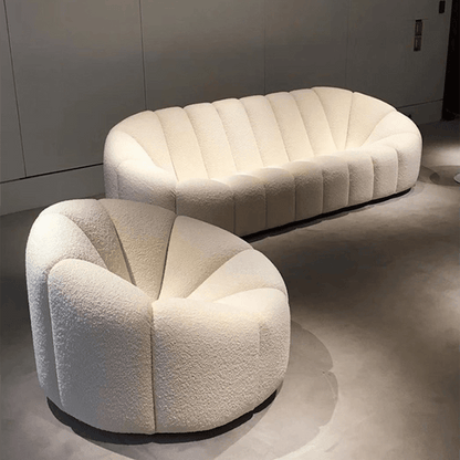 Arsav Pumpkin Three Seater Sofa, Boucle-Sofas-Weilai Concept-Weilai Concept