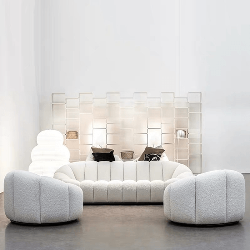 Arsav Pumpkin Three Seater Sofa, Boucle-Sofas-Weilai Concept-Weilai Concept