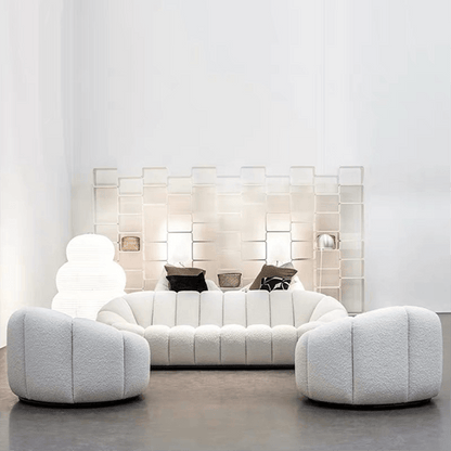 Arsav Pumpkin Three Seater Sofa, Boucle-Sofas-Weilai Concept-Weilai Concept