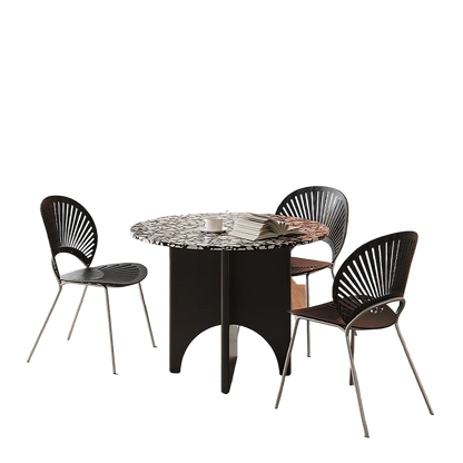oighrig terrazzo round dining table in dining room