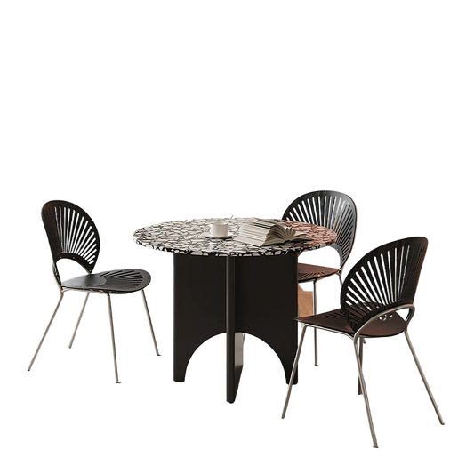 oighrig terrazzo round dining table in dining room
