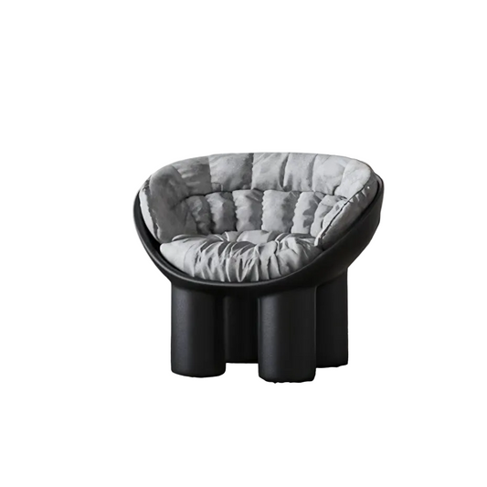 Roly Poly Fiberglass Armchair With Cushion, Black