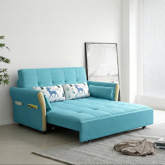 sb152 two seater sofa bed, blue in modern living room
