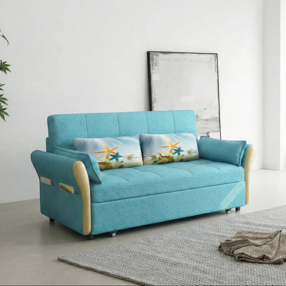 SB152 Two Seater Sofa Bed, Blue