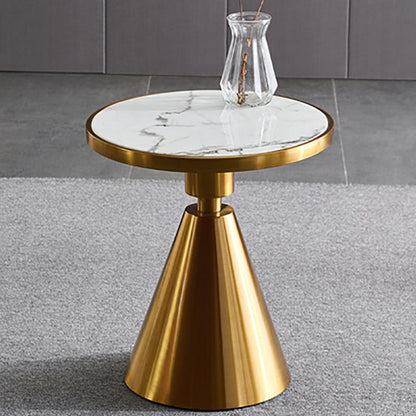 Modern Side Table with Marble Top and Metal Base-Weilai Concept-Weilai Concept