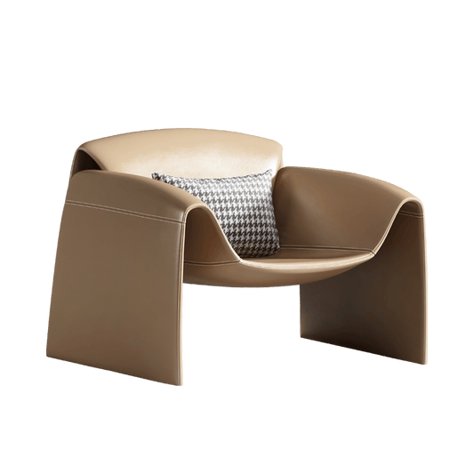 U Shape Armchair, Leather-Weilai Concept-Weilai Concept