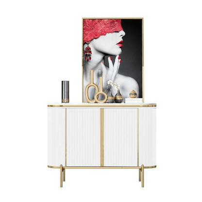 Elec Sideboard, Green & Gold-Weilai Concept-White ( With White Table Top )-120cm-Weilai Concept