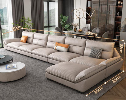 A900 Quinn Five Seater Sofa, Leathaire-Sofas-Weilai Concept-Five Seater Corner 400cm-Weilai Concept