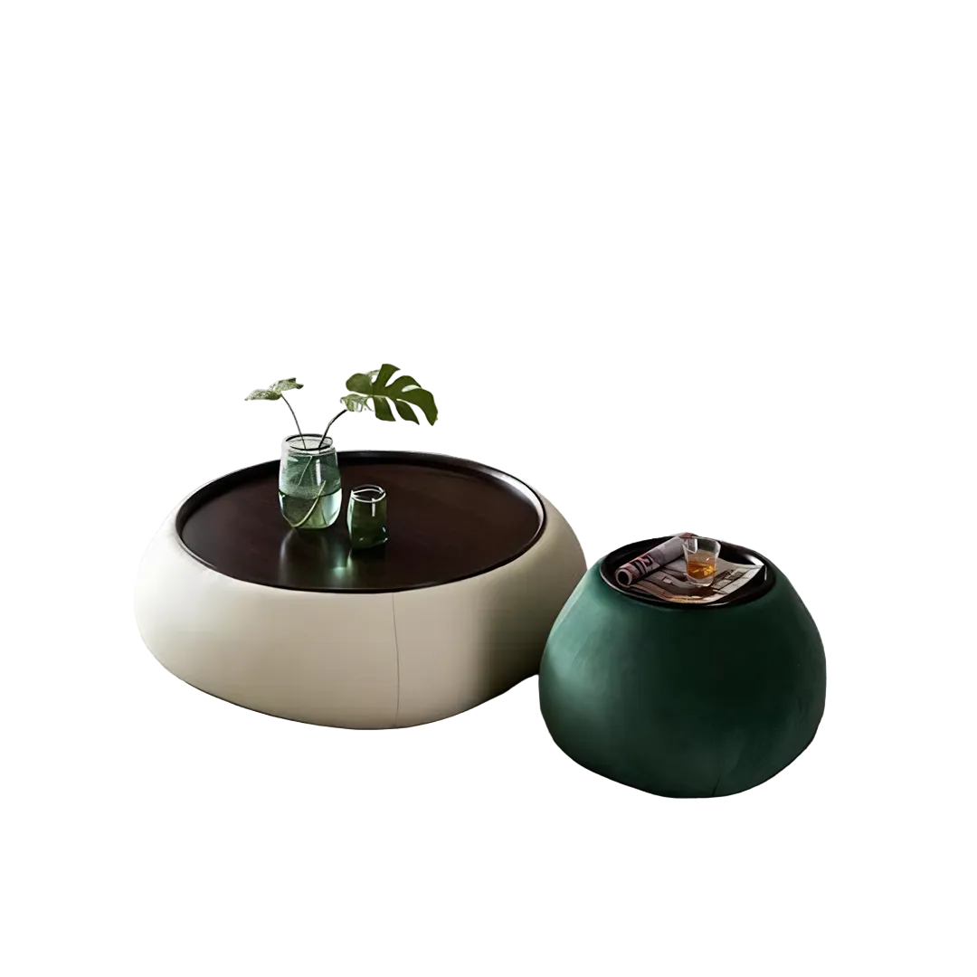 tg24 coffee table set, cream & green coffee table in living room