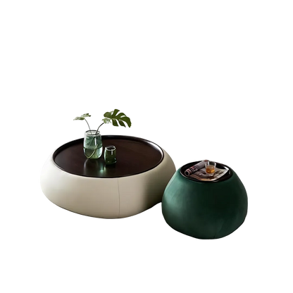 tg24 coffee table set, cream & green coffee table in living room