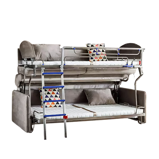 ramos two seater sofa bed, bunk bed, flannelette in modern living room