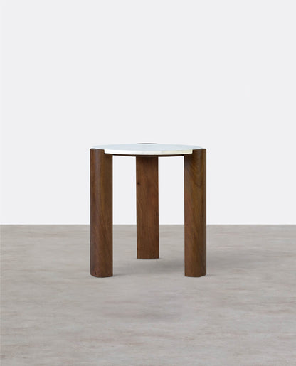 Bauman Round Side Table, Marble