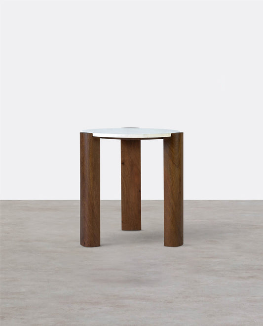 Bauman Round Side Table, Marble