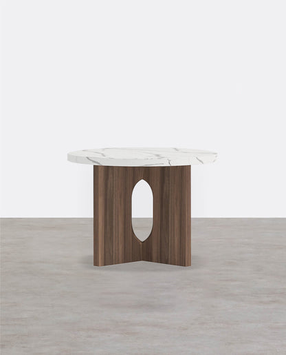 Caravaggio Round Side Table, Marble