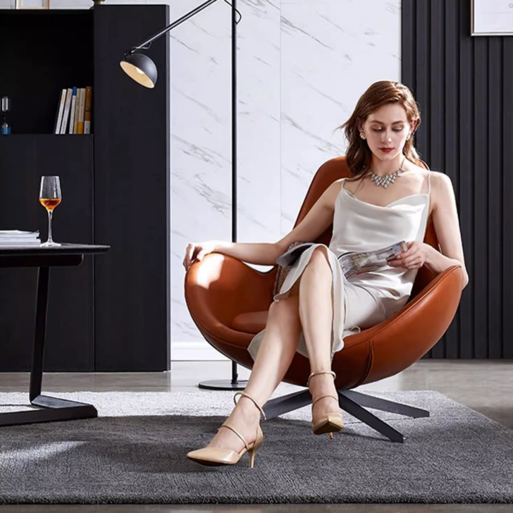 Snail Armchair, With Small Bubbles On The Leather, For Display-Weilai-Weilai Concept