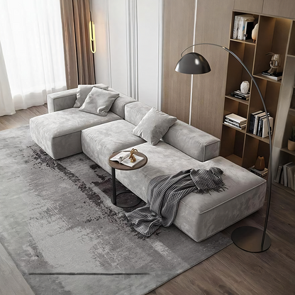 Yetta Three Seater, Four Seater Sofa, Corner Sofa, Grey Velvet-Weilai Concept-Weilai Concept