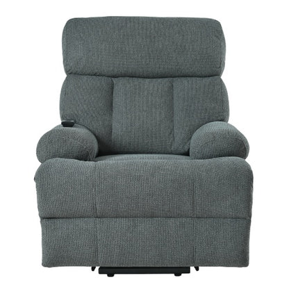 Oversized Power Lift Recliner Chair For Elderly, Electric Fabric Recliner Chair For Seniors, Home Theater Seating,Reclining Sofa Chair With Remote Control,Side Pocket ,Spacious SeatDark Gray