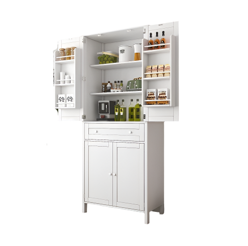 70.87Tall Kitchen Pantry, Storage Cabinet , Kitchen Cabinet , Drawer And Adjustable Shelves, For Kitchen, Dining Room, White