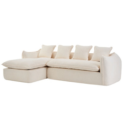 Sofa Deep Seat Sofa 3 Seater For Living Room Oversized Comfy Sofa L-Shape Sofa Couch With Chaise Home Furniture Sleeper Sectional Sofa For Apartment, Office Left Hand Facing