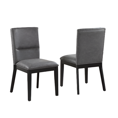 Amy - Faux Leather Side Chair Gray