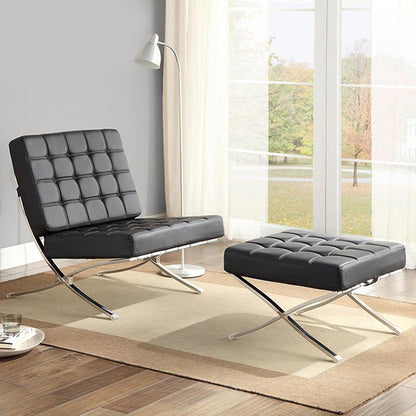 Barcelona Chair And Ottoman, Real Leather-Weilai-Weilai Concept