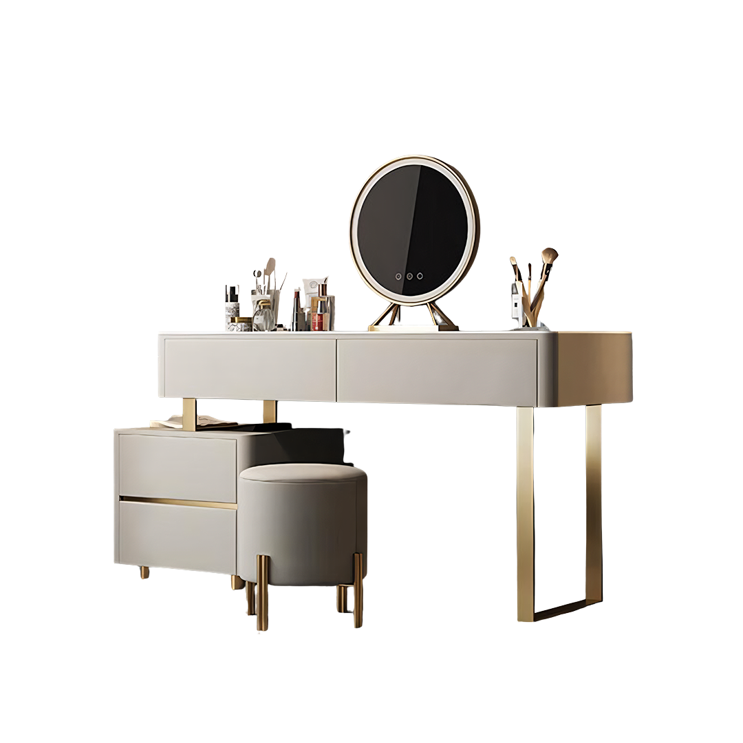 serenique dressing table with led mirror wall mirror