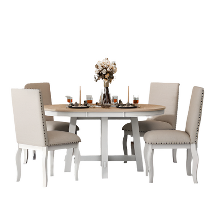5-piece Farmhouse Wooden Dining Table Set