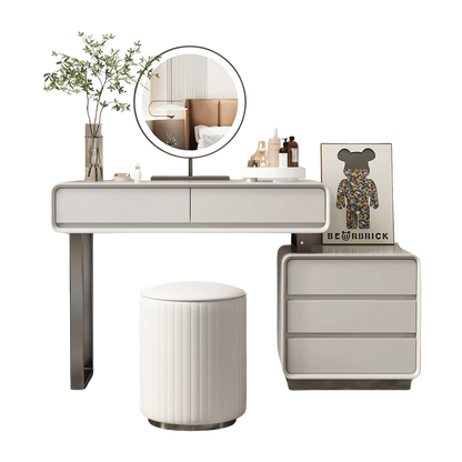 dobson dressing table with led mirror,  light grey wall mirror