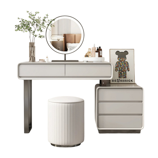 dobson dressing table with led mirror,  light grey wall mirror