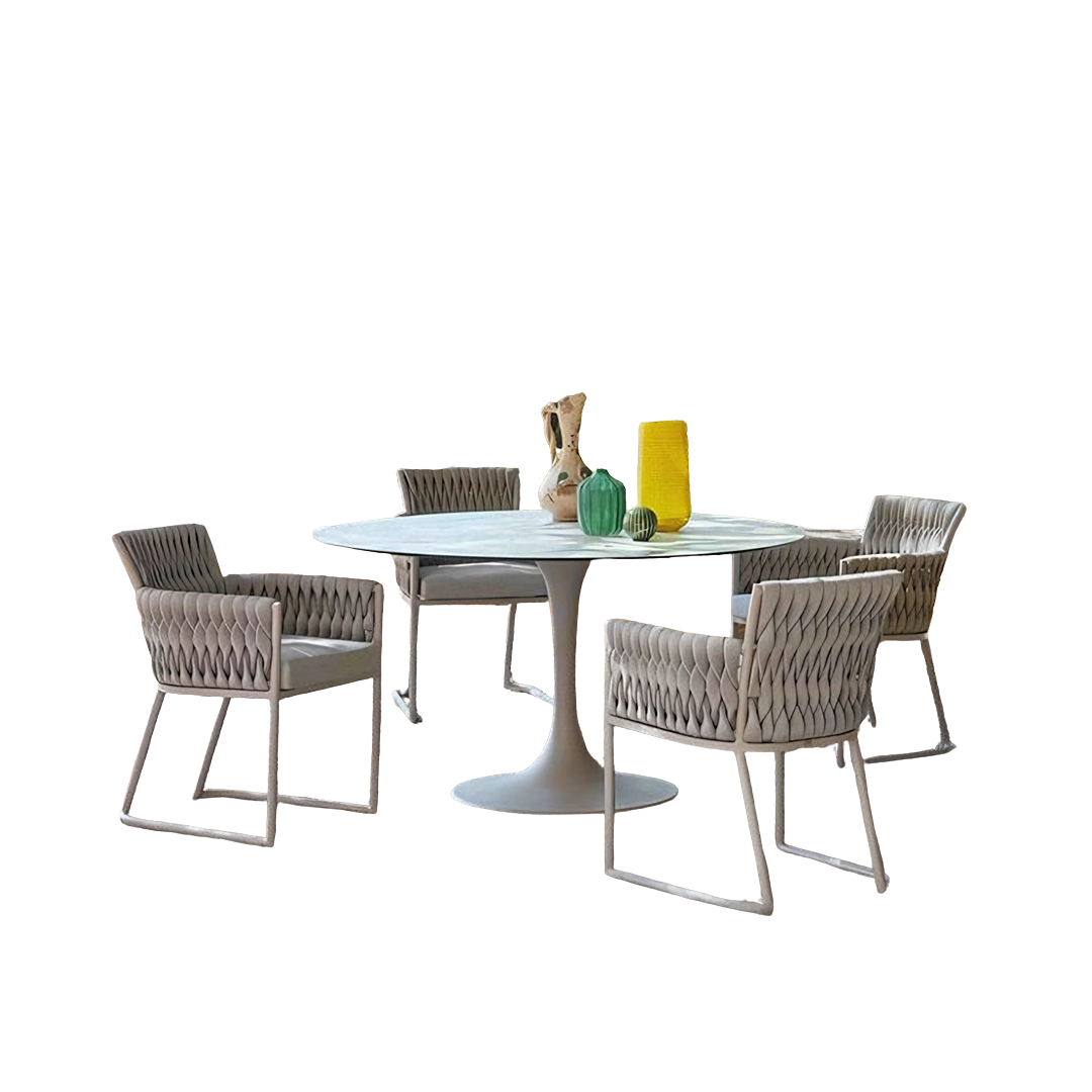 macleod garden dining table set, rattan in dining room