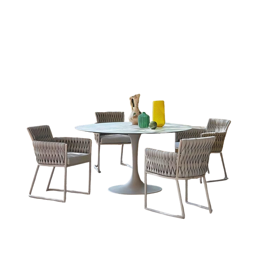 macleod garden dining table set, rattan in dining room