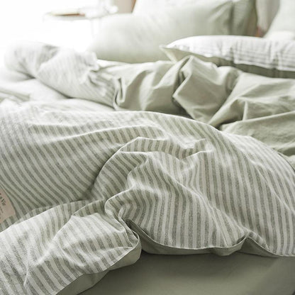 CA098 Linen Duvet Cover + Bed Sheet + 2 Pillowcases, King, More Patterns Available-Weilai Concept-Pattern 4-Weilai Concept