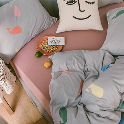 CA414 Cotton Duvet Cover + Bed Sheet + 2 Pillowcases, King, More Patterns Available-Weilai Concept-Pattern 6-Weilai Concept