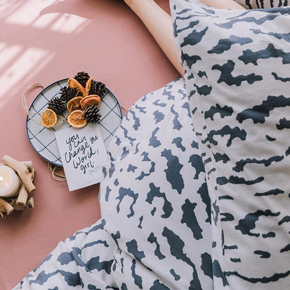 CA514 Cotton Duvet Cover + Bed Sheet + 2 Pillowcases, King, More Patterns Available-Weilai Concept-Pattern 2-Weilai Concept