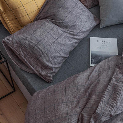 CA714 Linen Duvet Cover + Bed Sheet + 2 Pillowcases, King, More Patterns Available-Weilai Concept-Pattern 1-Weilai Concept