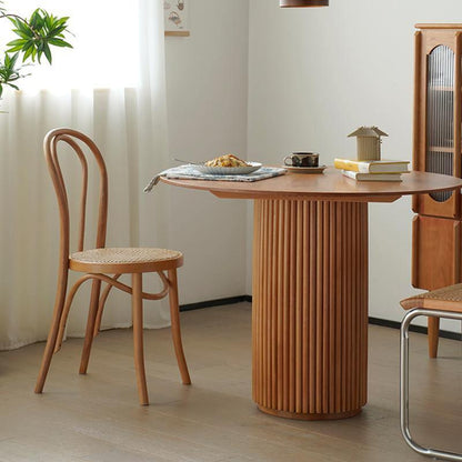 Cane Round Dining Table, Oak-Weilai Concept-Weilai Concept